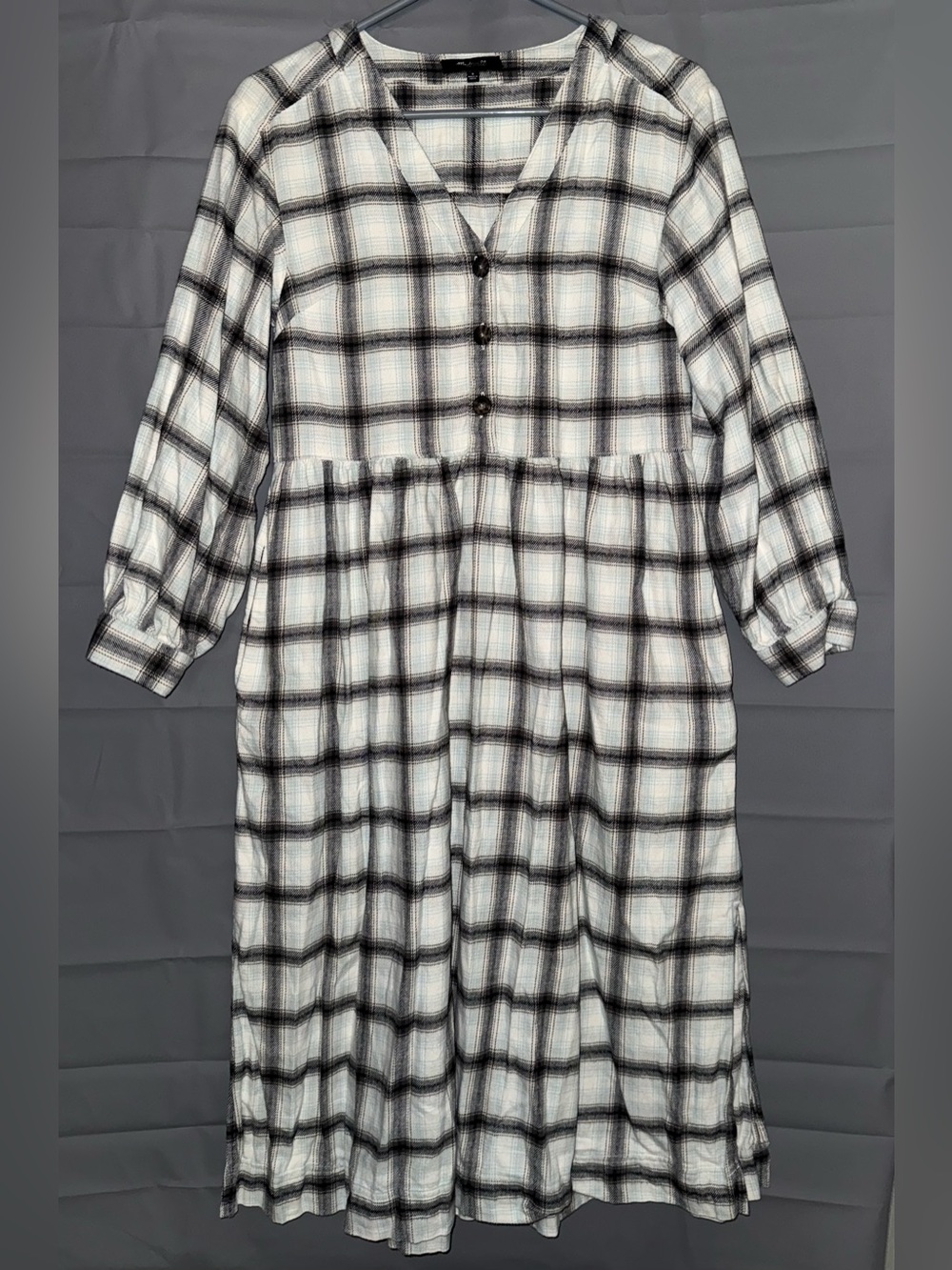Madewell Flannel Button-Front Midi Dress Size 0